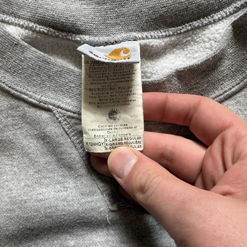 Vtg Carhartt K124 MOS Sweatshirt Mens XL Reg Gray - Picture 5 of 8